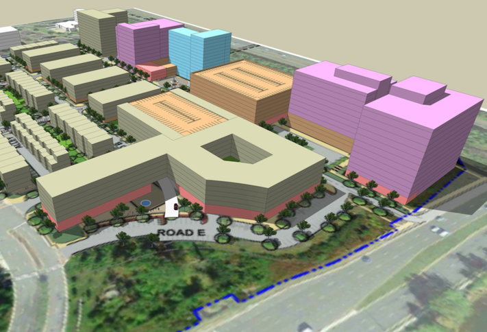 A site plan of the Arrowbrook Centre development